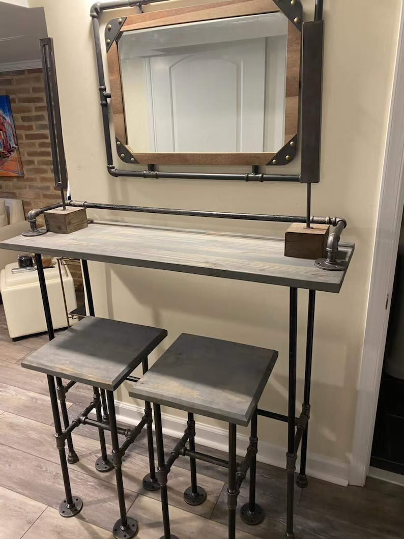 Reclaimed Wood Bar Table, Wood Bar Table, Buffet Table
