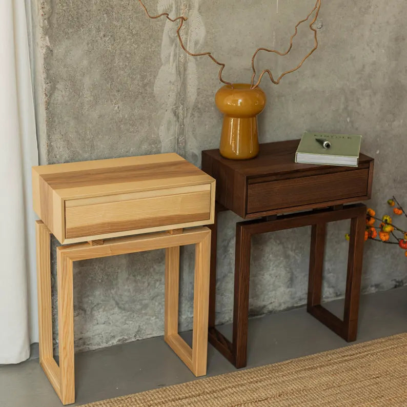 Side Table Nightstand, Bedside Table, Console Table, End Table, Table with Drawer, Floating Nightstand, Side Table, Handmade Furniture