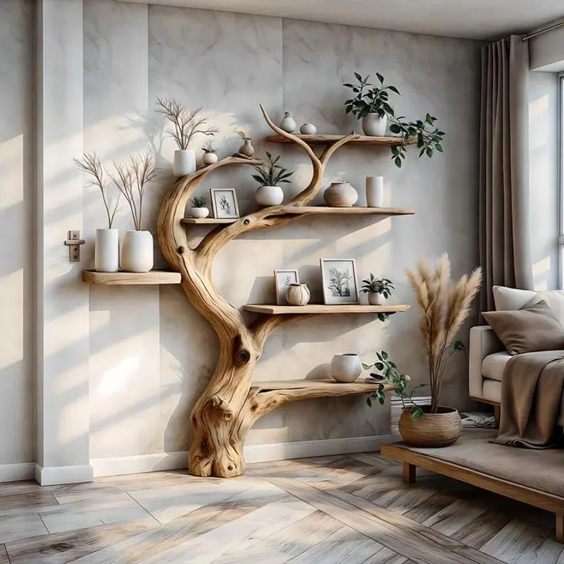 Decorative Wooden Tree BookShelf | Minimalist & Functional Home Décor