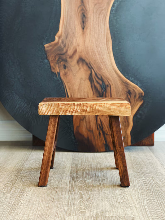 WALNUT STOOL, Foot Rest, STEP Stool