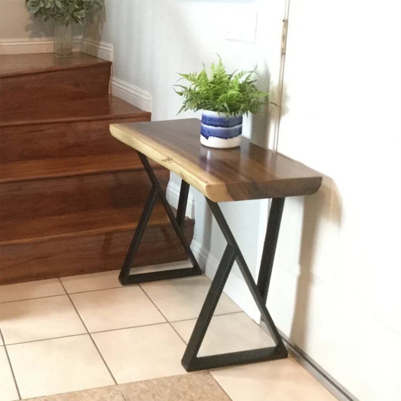 Metal Z-Frame Table Legs (Set of 2): Mid-Century Modern Industrial Bench Legs