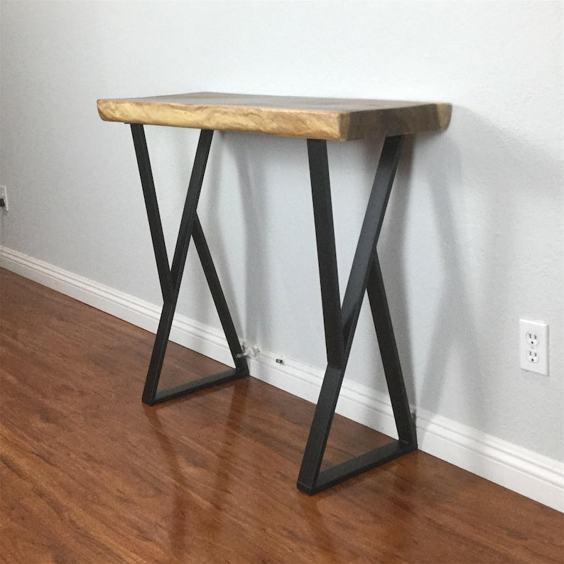 Metal Z-Frame Table Legs (Set of 2): Mid-Century Modern Industrial Bench Legs